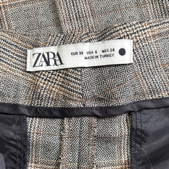 Zara Women's Gray Checkered Trousers - Picture 2 of 5